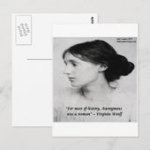 ヴァージニア・ウルフ「匿名の女性は女性だった」名言 ポストカード (正面/裏面)