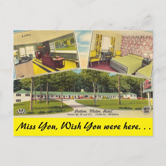 ヴァージニア、パトンモーターホテルフェアファックス ポストカード (正面)