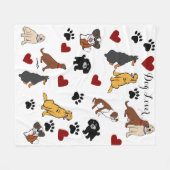 ヴァージニア・ライト・ドッグパーソナライズされた恋人 フリースブランケット (正面(横))