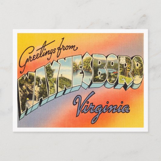 ヴァージニア・ヴィンテージ・トラベル、ウェネズボロからの挨拶 ポストカード (正面)