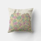 ヴァージニア(1827年)のヴィンテージの地図 クッション (裏面)