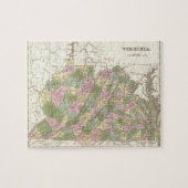 ヴァージニア(1838年)のヴィンテージの地図 ジグソーパズル (横)