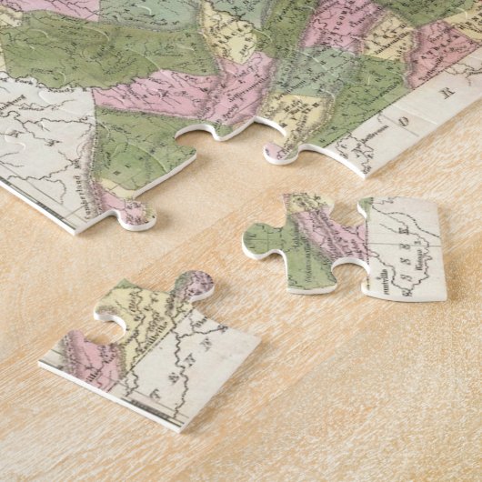 ヴァージニア(1838年)のヴィンテージの地図 ジグソーパズル (側面)