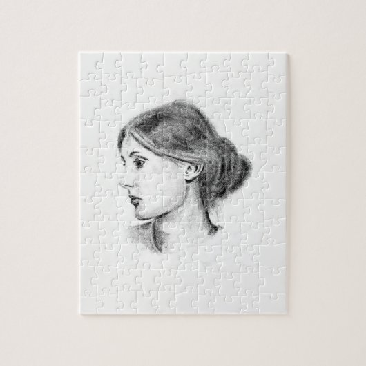 ヴァージニアWoolfの柔らかい鉛筆のポートレート ジグソーパズル (縦)