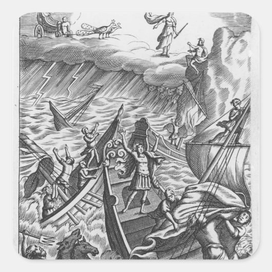 ヴァージルの「The Aeneid」からのイラストレーション スクエアシール (正面)