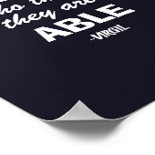 ヴァージル引用文- "彼らは彼ら考えを可能にする" ポスター (角)