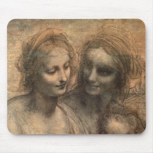 ヴァージンおよびセントアンナの頭部の詳細 マウスパッド (正面)