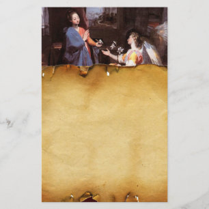 ヴァージンおよび告知の天使、羊皮紙 便箋