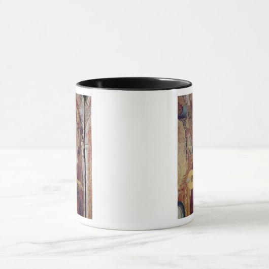 ヴァージンおよび子供の絵画からの天使のミュージシャン マグカップ (中央)