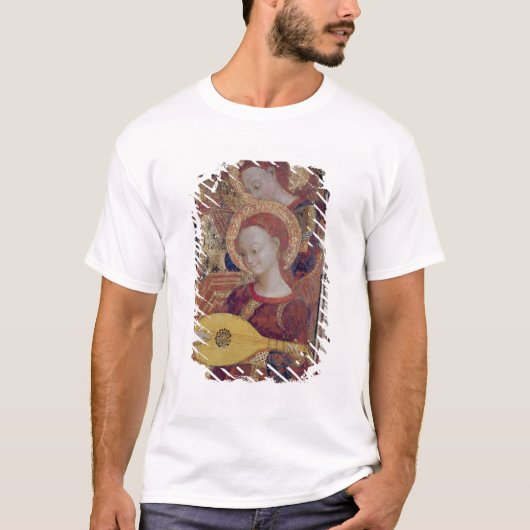 ヴァージンおよび子供の絵画からの天使のミュージシャン Tシャツ (正面)