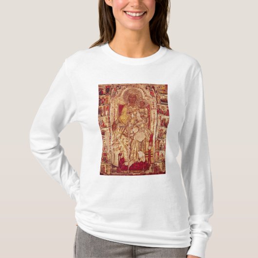 ヴァージンおよび子供、c.1300のアイコン tシャツ (正面)