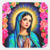 ヴァージンかわいらしメアリーと祈りの言葉ハンド&バララージ スクエアシール (正面)