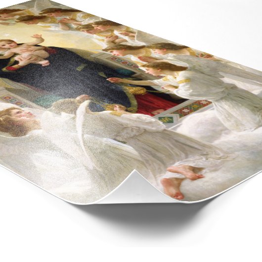 ヴァージンとエンジェルス – ウィリアム – アドルフブーゲロー フォトプリント (角)