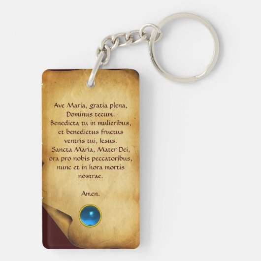 ヴァージンとエンジェルズアベマリア祈りの言葉 キーホルダー (裏面)
