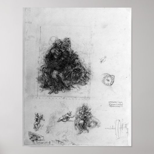 ヴァージンとサンアンとの子のための勉強 ポスター (正面)