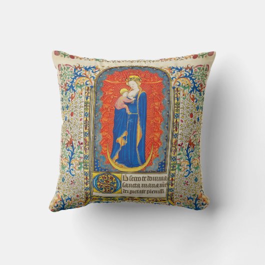 ヴァージンと天使のアンティークフローラ旋回 クッション (裏面)