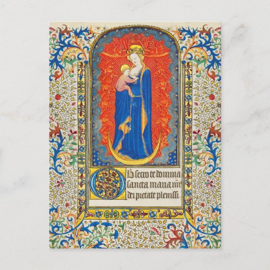 ヴァージンと天使のアンティークフローラ旋回 ポストカード (正面)