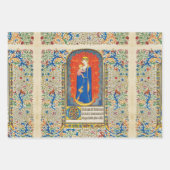 ヴァージンと天使のアンティークフローラ旋回 ラッピングペーパーシート (正面3)