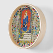 ヴァージンと天使のアンティークフローラ旋回 壁時計 (傾斜)