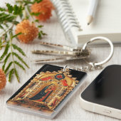 ヴァージンと天使の金ゴールド神聖なアートアイコン キーホルダー (正面右)