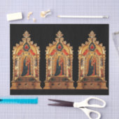 ヴァージンと天使の金ゴールド神聖なアートアイコン 薄葉紙 (クラフト)