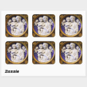 ヴァージンと天使の青い白いクリスマス スクエアシール (シート)