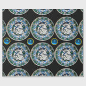 ヴァージンと天使を持つ子供、ラウンドブルーサファイア ラッピングペーパー (フラット)