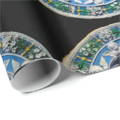 ヴァージンと天使を持つ子供、ラウンドブルーサファイア ラッピングペーパー (ロールコーナー)