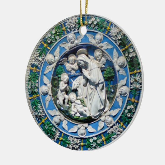 ヴァージンと天使を持つ子供,写真テンプレート セラミックオーナメント (左)