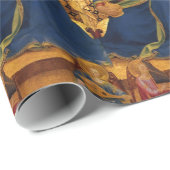 ヴァージンと天使、ピンクの青い宝石を持つ子供 ラッピングペーパー (ロールコーナー)