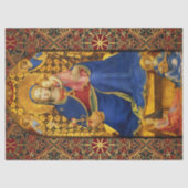 ヴァージンと天使、赤い青の金ゴールドクリスマス 薄葉紙 (正面)