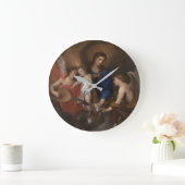 ヴァージンと子ども(音楽を通して天使をつくる) ラージ壁時計 (ホーム)