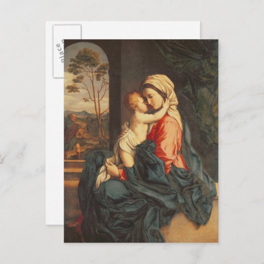 ヴァージンと子供が抱き締める ポストカード (正面/裏面)