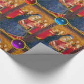 ヴァージンと子供とエンジェルズフラアンジェリコクリスマス ラッピングペーパー (角)