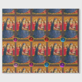 ヴァージンと子供とエンジェルズフラアンジェリコクリスマス ラッピングペーパー (フラット)