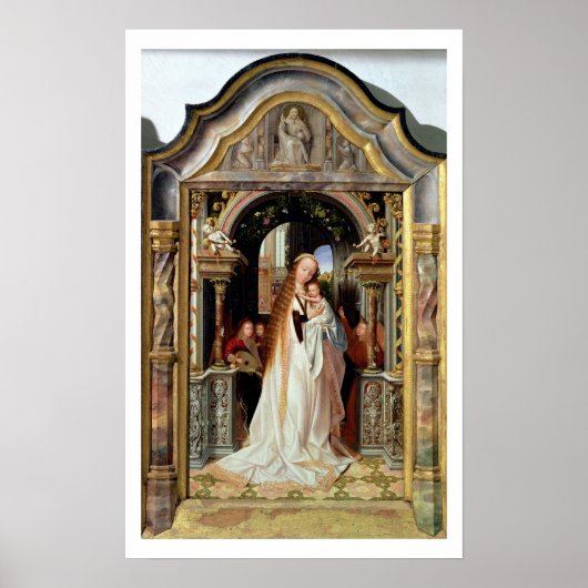 ヴァージンと子供と三天使、中央パネル ポスター (正面)