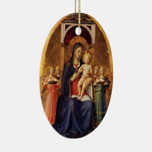 ヴァージンと子供と天使，ブルーサファイア セラミックオーナメント (右)