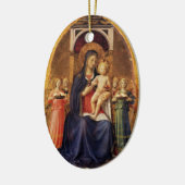 ヴァージンと子供と天使，ブルーサファイア セラミックオーナメント (左)