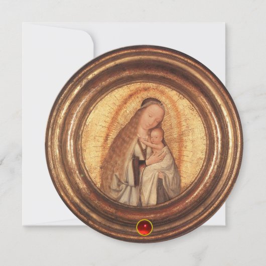 ヴァージンと子供のクリスマスパーティー赤ルビー 招待状 (正面)