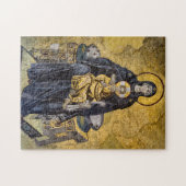 ヴァージンと子供のビザンチンモザイクアイコン ジグソーパズル (横)