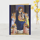 ヴァージンと子供の天使と聖人,ブルーサファイア カード (黄色い花)