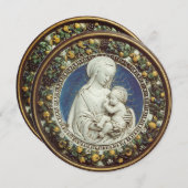 ヴァージンと子供フローラクラウンブルージェムクリスマス 招待状 (正面/裏面)