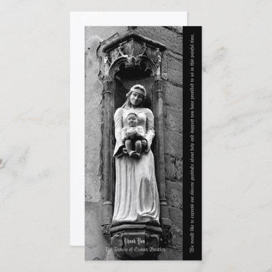 ヴァージンと子供1悔やみや弔慰ありがとう サンキューカード (正面/裏面)