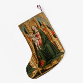 「ヴァージンと子供」アートのクリスマスストッキング スモールクリスマスストッキング (裏面 (吊り時))