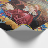 ヴァージンと子供，フローラクリスマスパーチメント ラッピングペーパー (角)