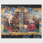 ヴァージンと子供，フローラクリスマスパーチメント ラッピングペーパー (フラット)