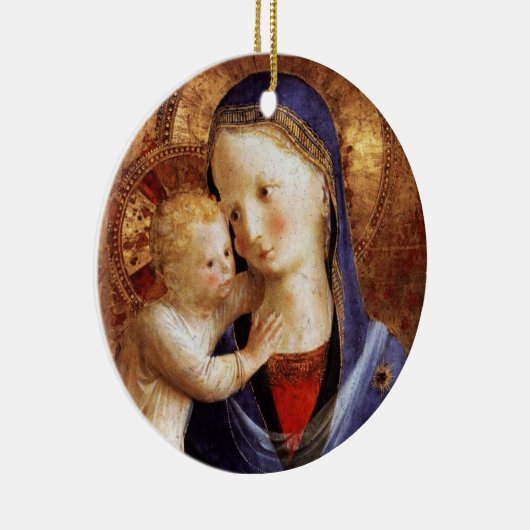 ヴァージンと子供,ブルーサファイアジェムクリスマス セラミックオーナメント (右)