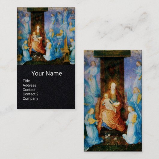 ヴァージンと子供、ブルーミュージカルエンジェルズブラック紙 名刺 (正面/裏面)