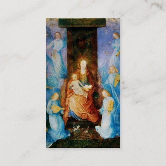 ヴァージンと子供、ブルーミュージカルエンジェルズブラック紙 名刺 (裏面)