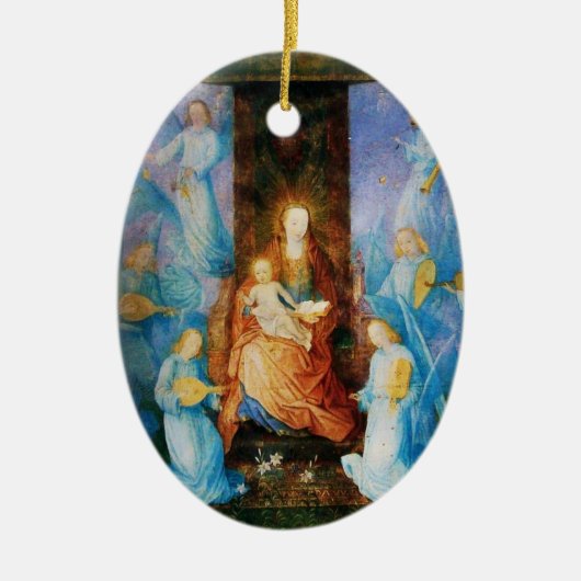 ヴァージンと子供 – 天使のコンサート,ブルーサファイア セラミックオーナメント (正面)